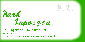 mark kaposzta business card